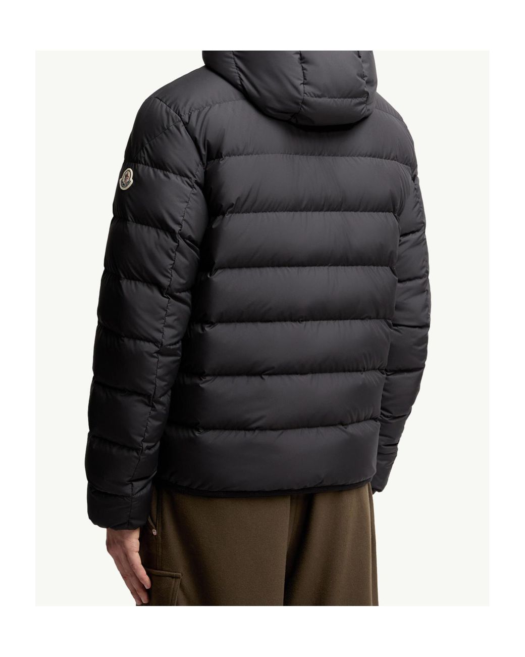 Moncler Black Hooded Zip-Up Padded Jacket for men