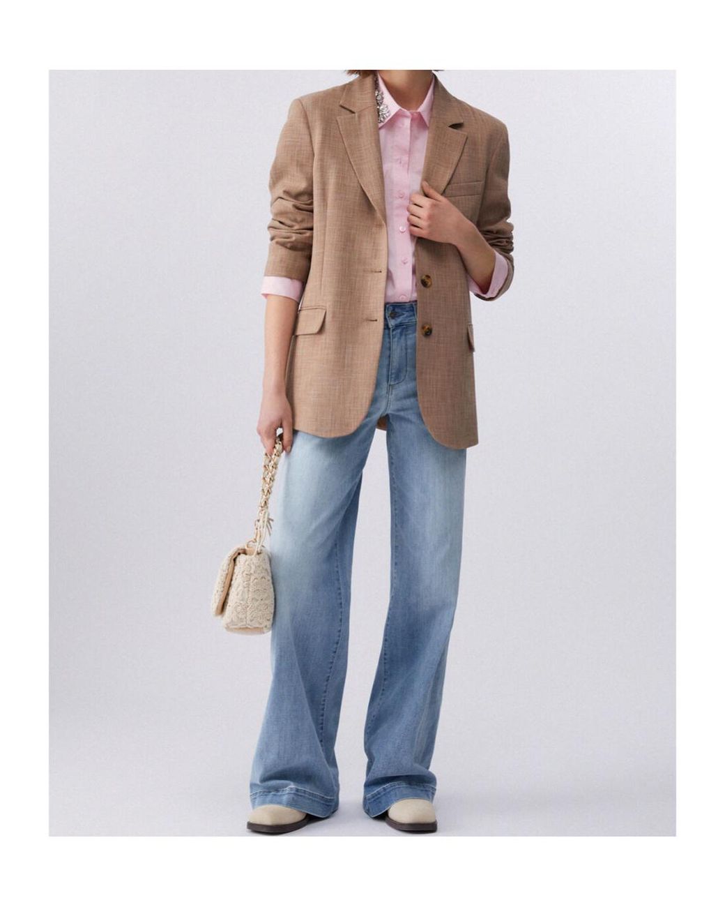 Liu Jo Brown Single Breasted Scarf Blazer