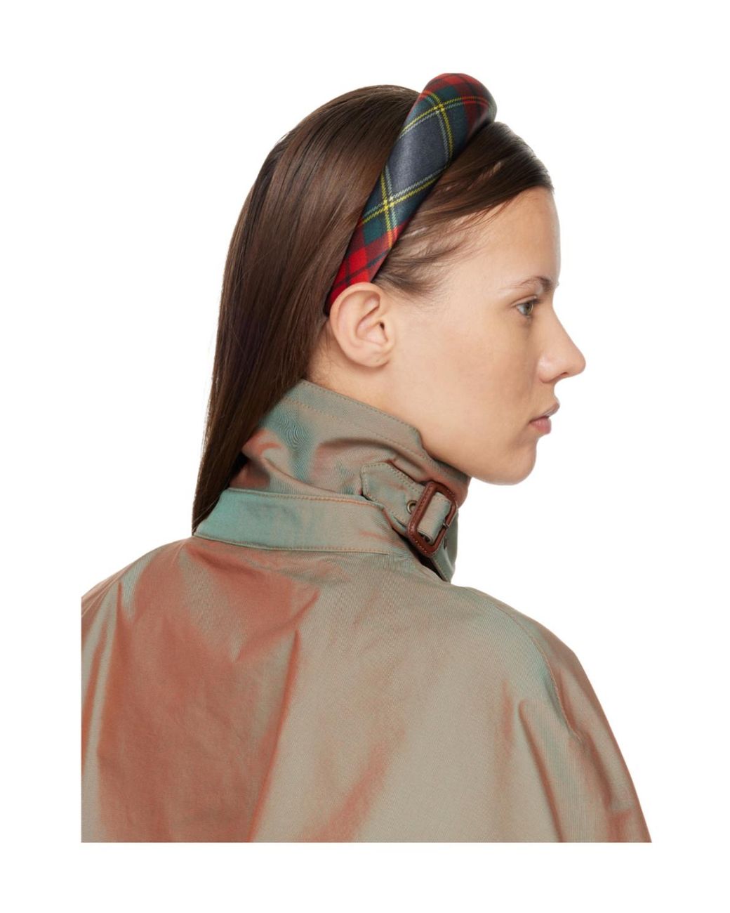 Vivienne Westwood Green Checkered Wide Headband