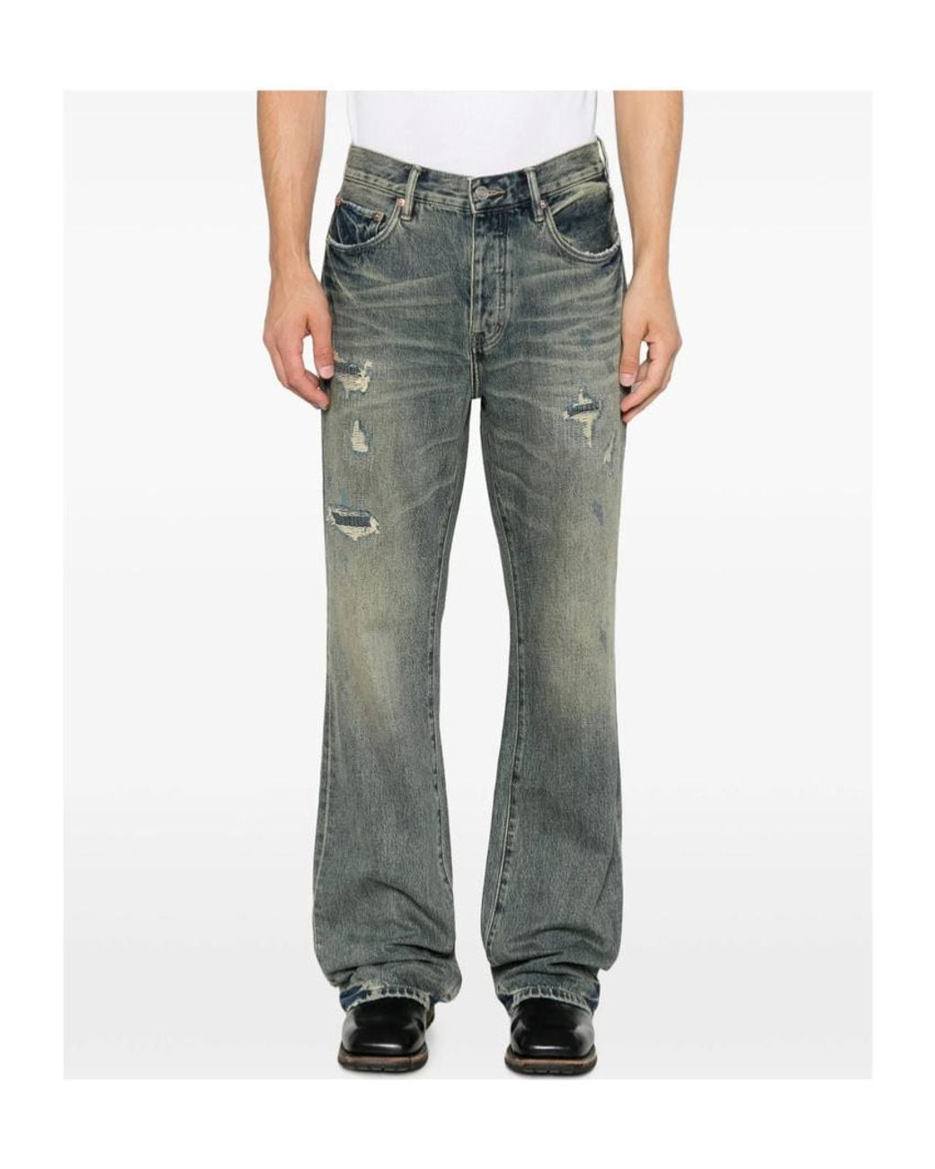 Purple Brand Gray Belt Loop Jeans for men
