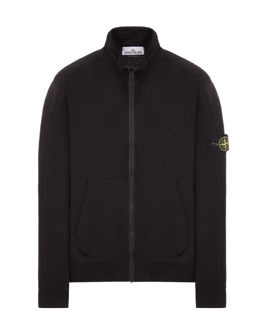 Stone Island Black High-Neck Zip-Up Jacket for men