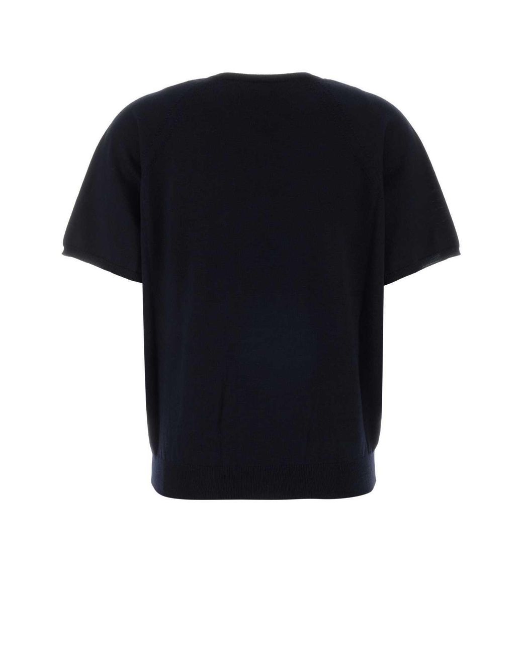 Miu Miu Black Short-Sleeved V-Neck Knitted Jumper