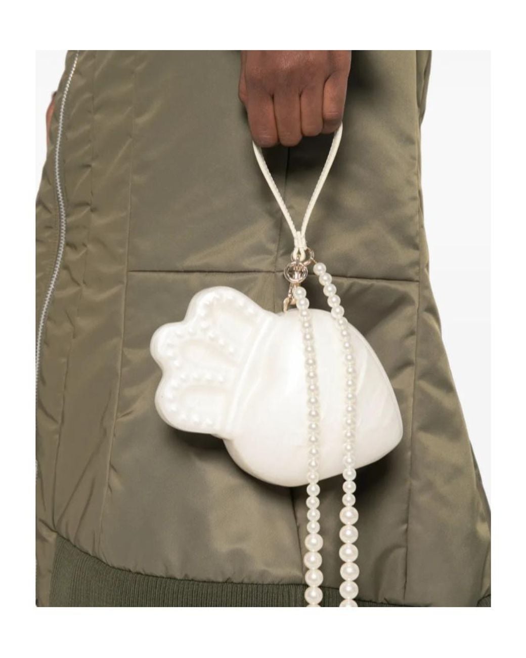 Simone Rocha White Embellished Crossbody Claddagh Bag