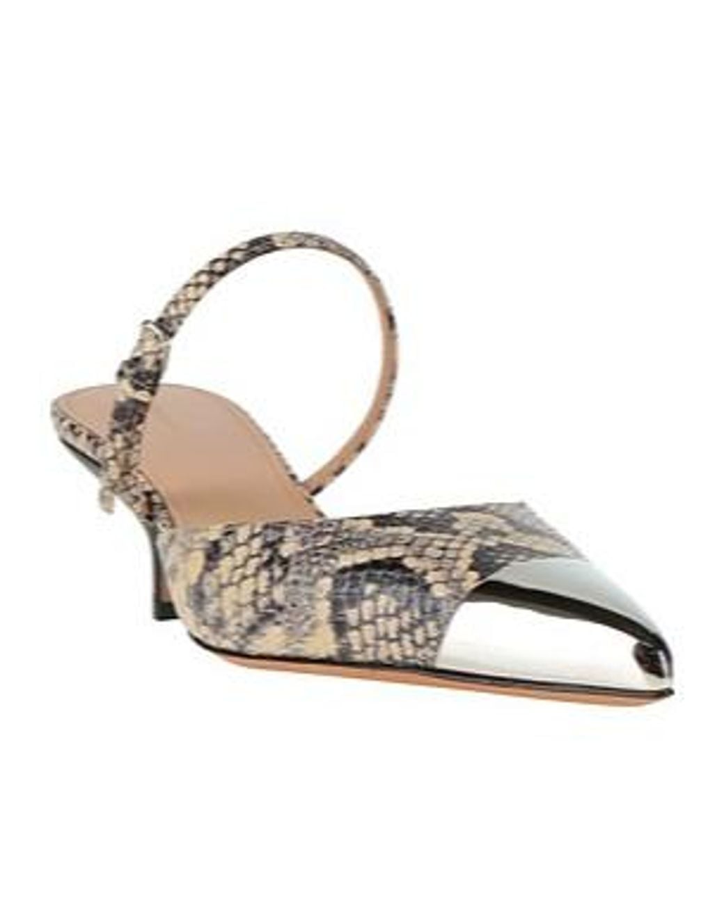 Sportmax White Snake-Patterned Pointed Mules