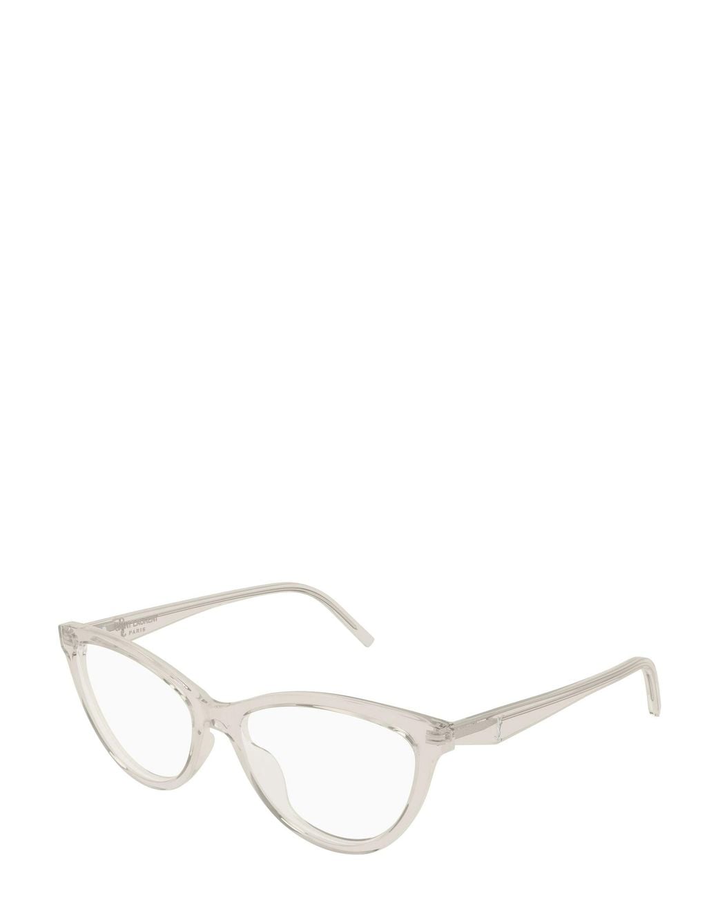 Saint Laurent White Full-Frame Non-Prescription Glasses