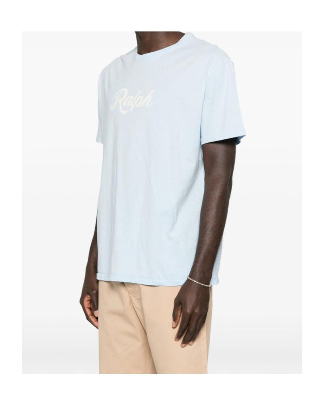 Ralph Lauren Blue Polo Logo Printed Crewneck T-Shirt for men