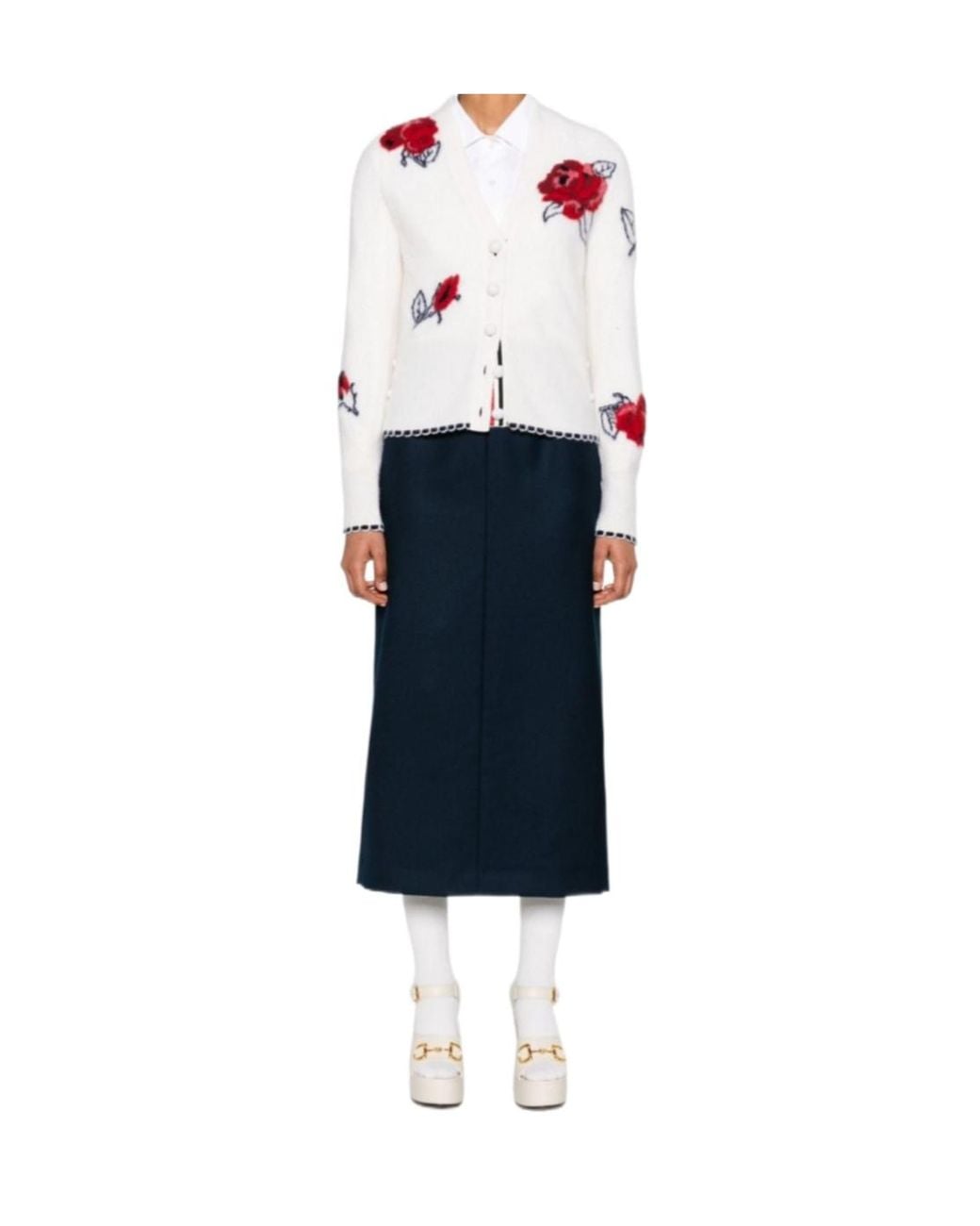 Thom Browne Blue Stripe Detailed Skirt