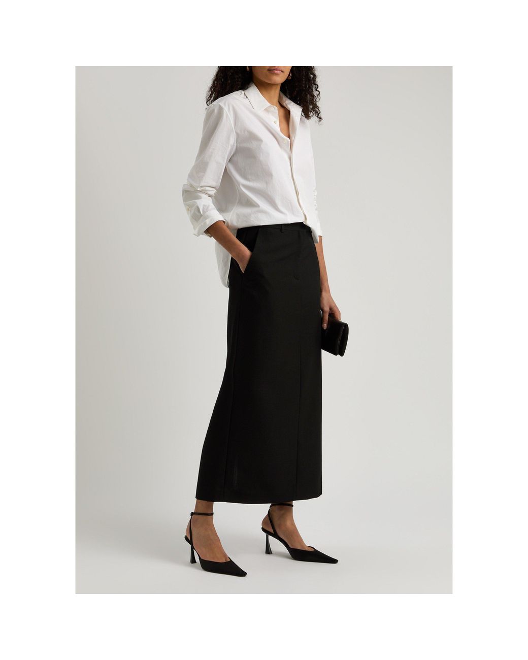 Saint Laurent Black Satin Pumps