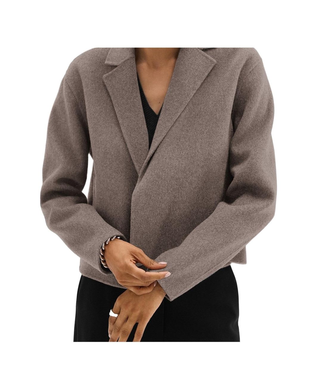 Theory Gray Double-Sided Wool Cashmere Casual Cardigan Jacket
