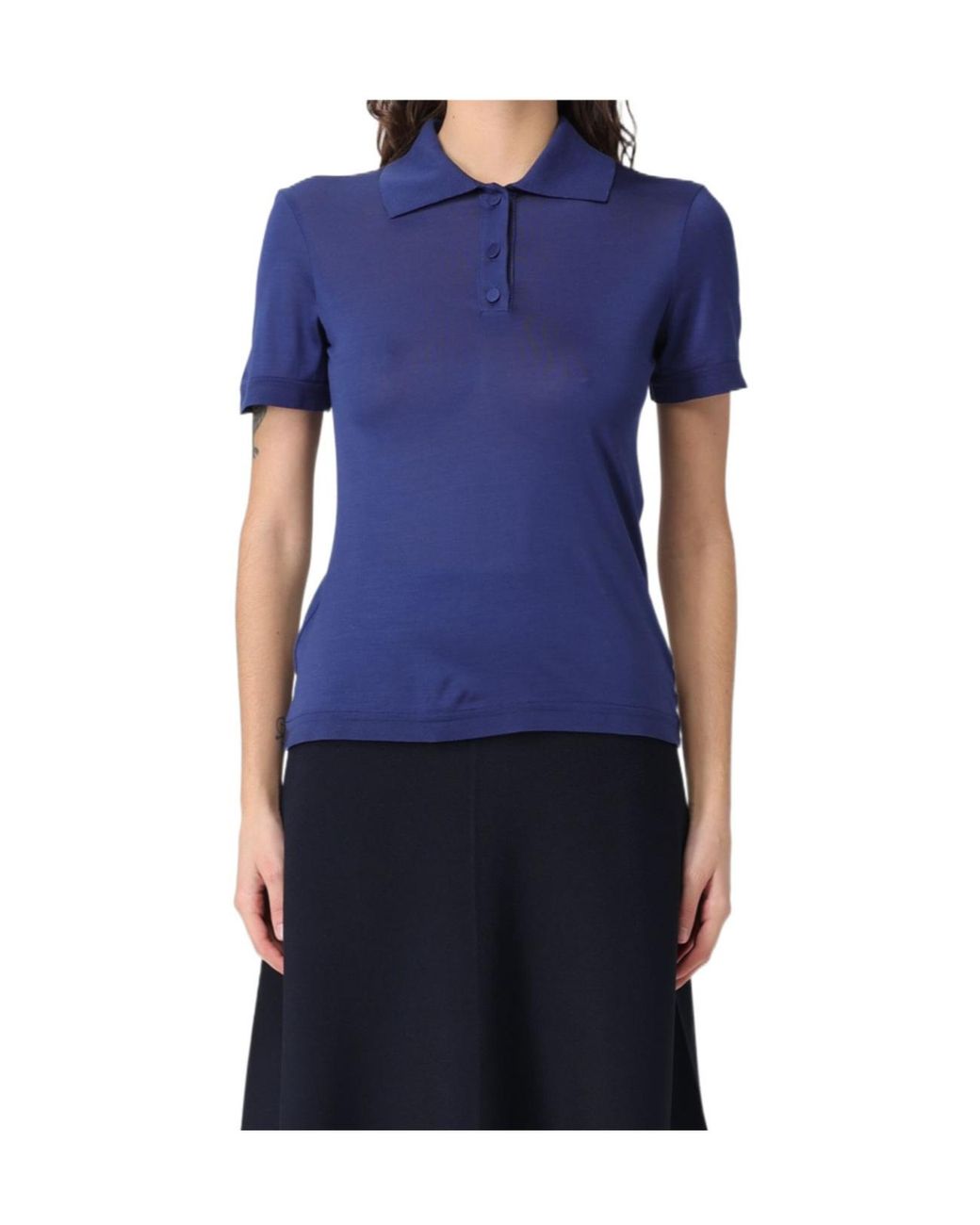 Max Mara Blue Bellico Short-Sleeved Polo Shirt