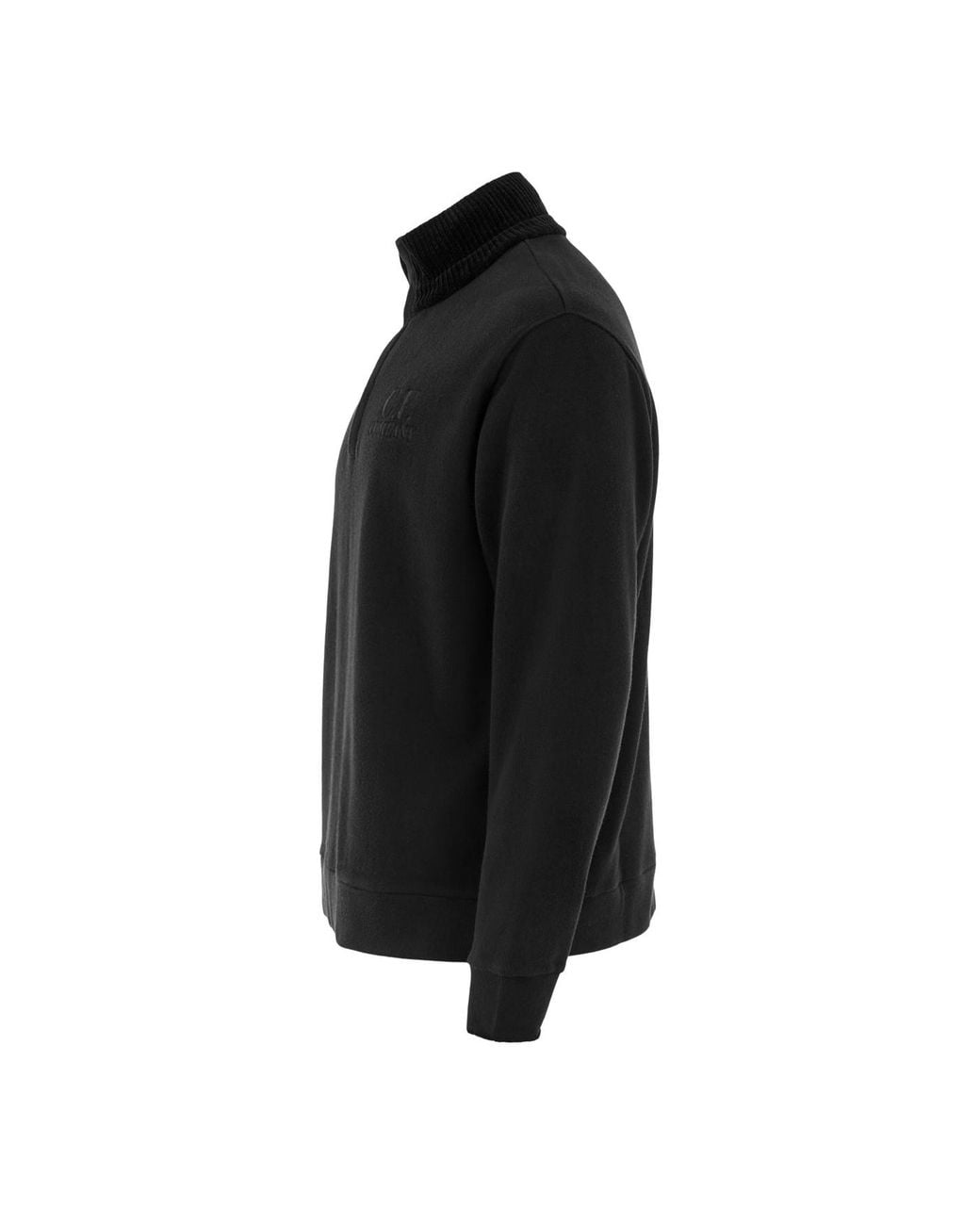 C P Company Black Polo Collar Sweatshirt for men