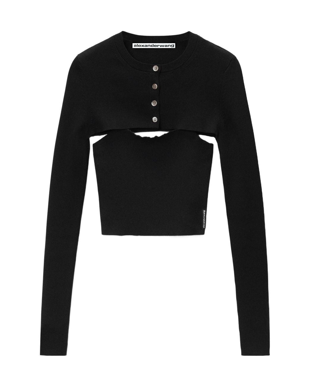 Alexander Wang Black アレキサンダーワン クロップドニットトップ