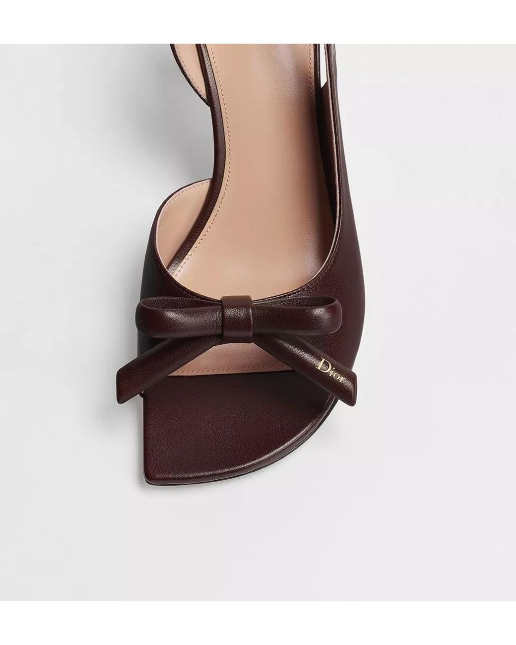Dior Brown Bow Heeled Slingback Sandal