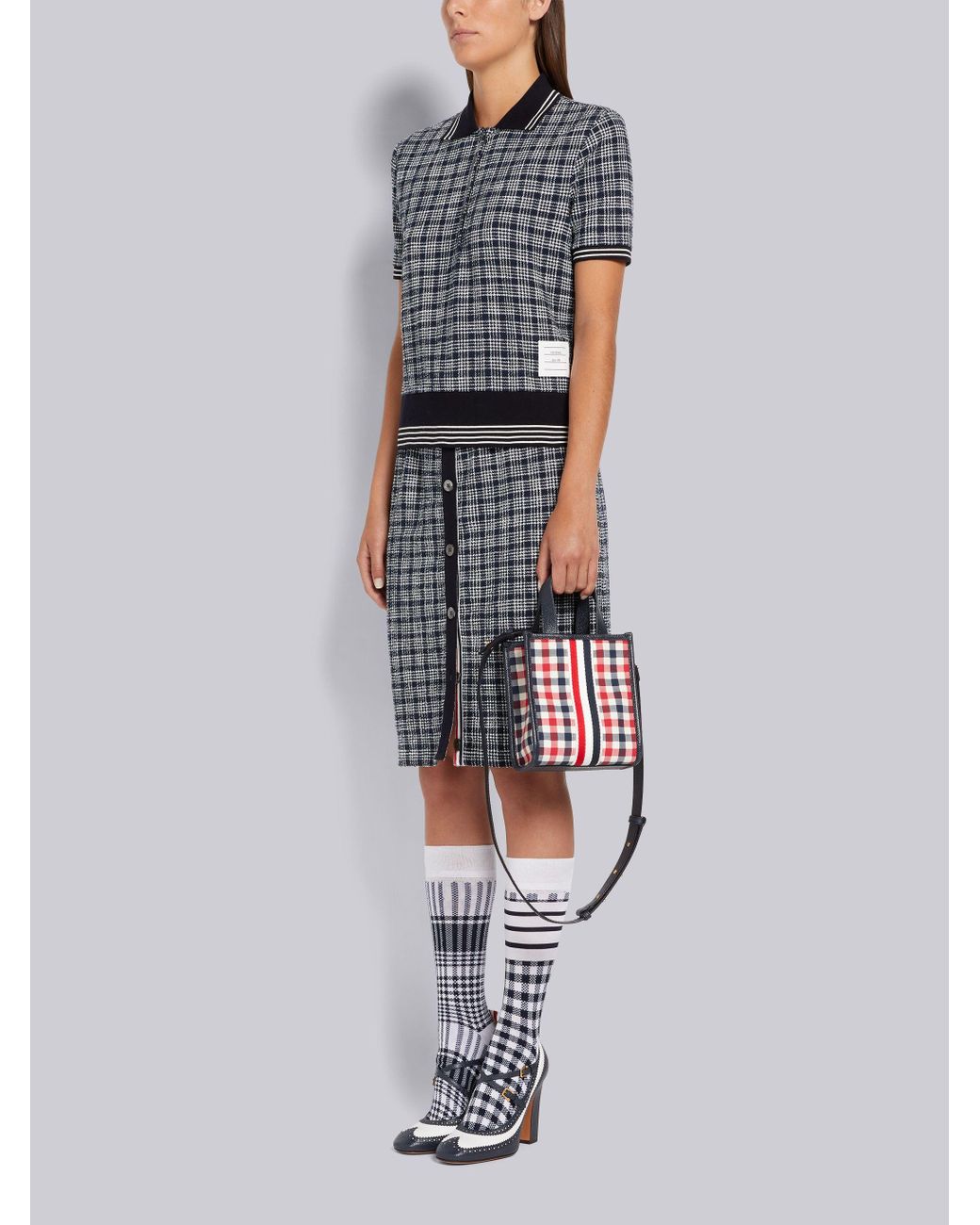 Thom Browne Red Mini Rwb-Stripe Tote Bag