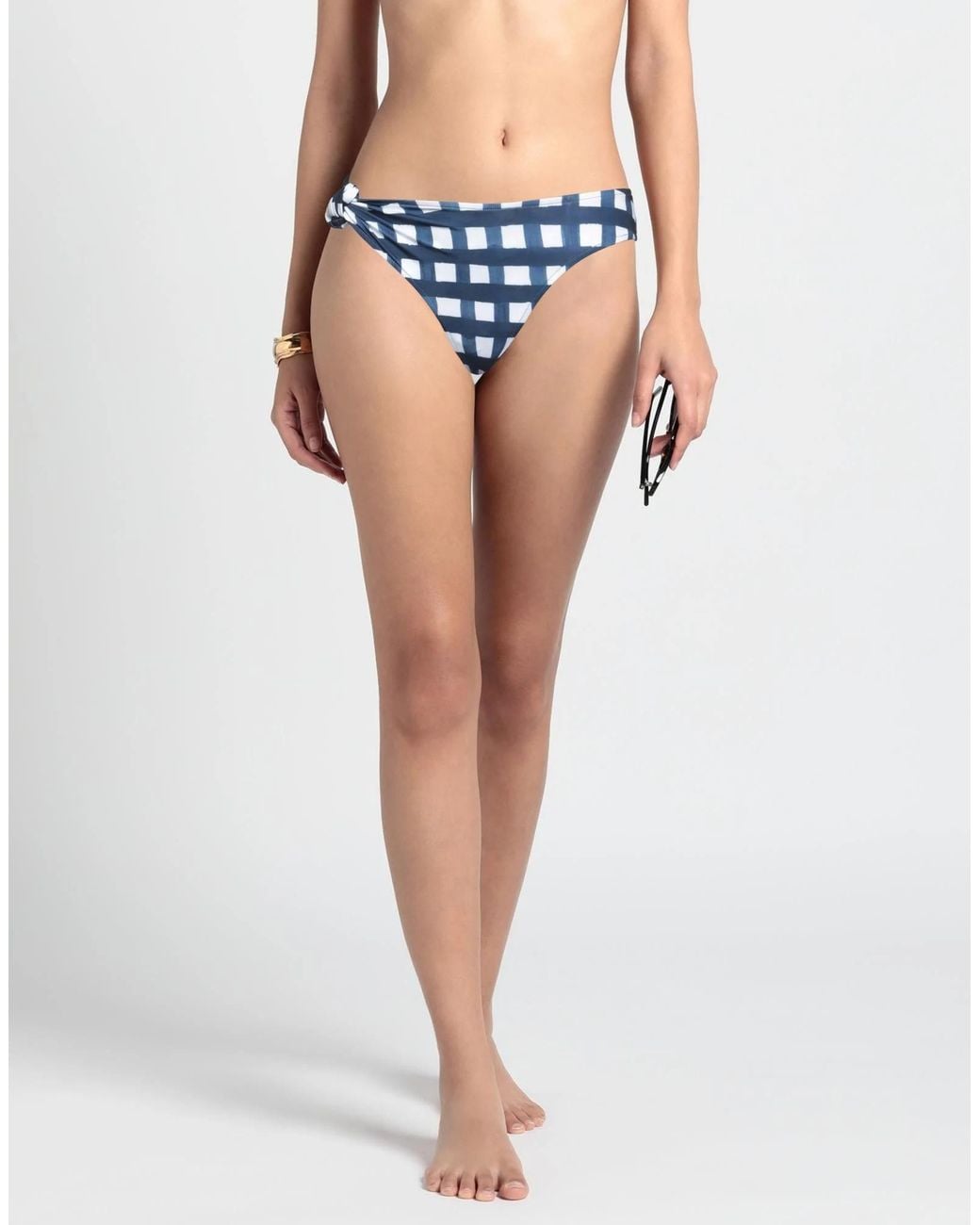 Jacquemus Blue Two-Tone Plaid Bikini Bottoms