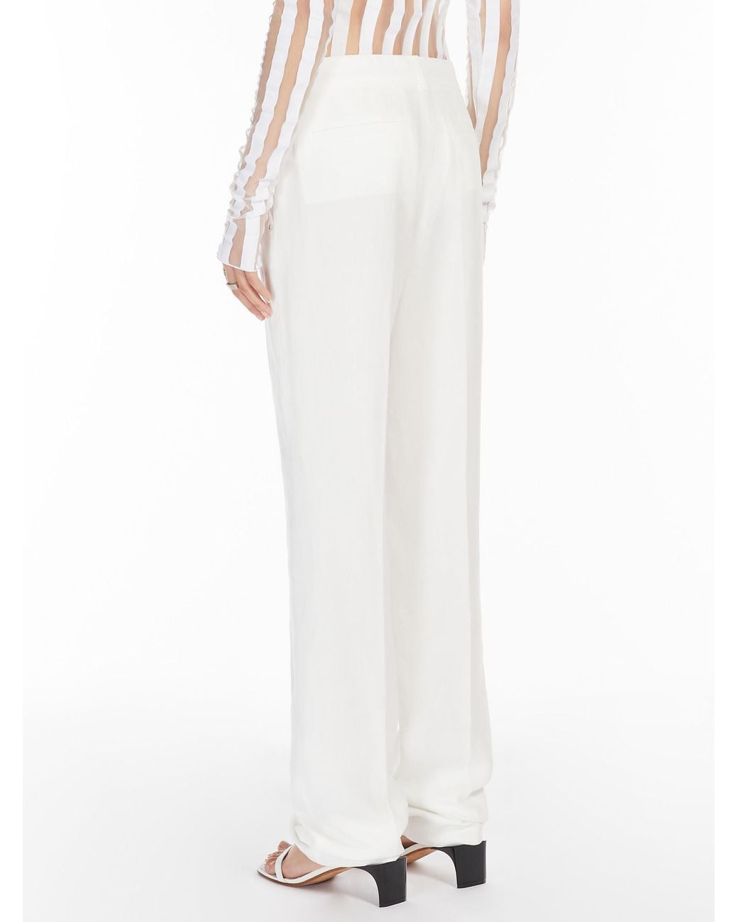 Sportmax White Raoul Straight Leg Trousers