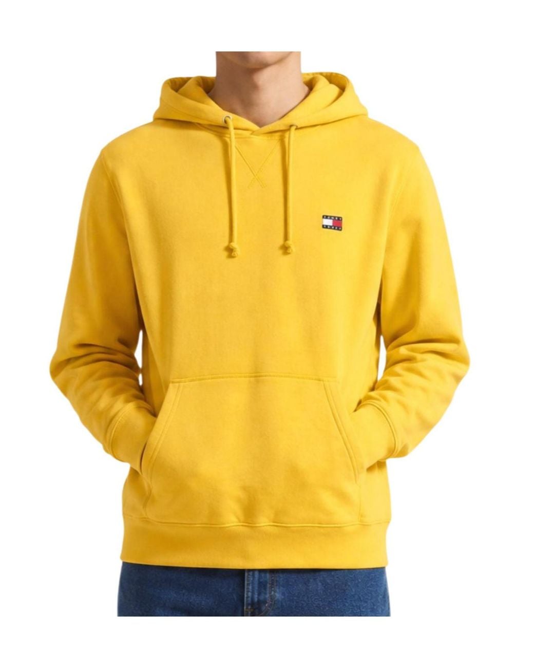 Tommy Hilfiger Yellow Drawstring Hooded Sweatshirt for men