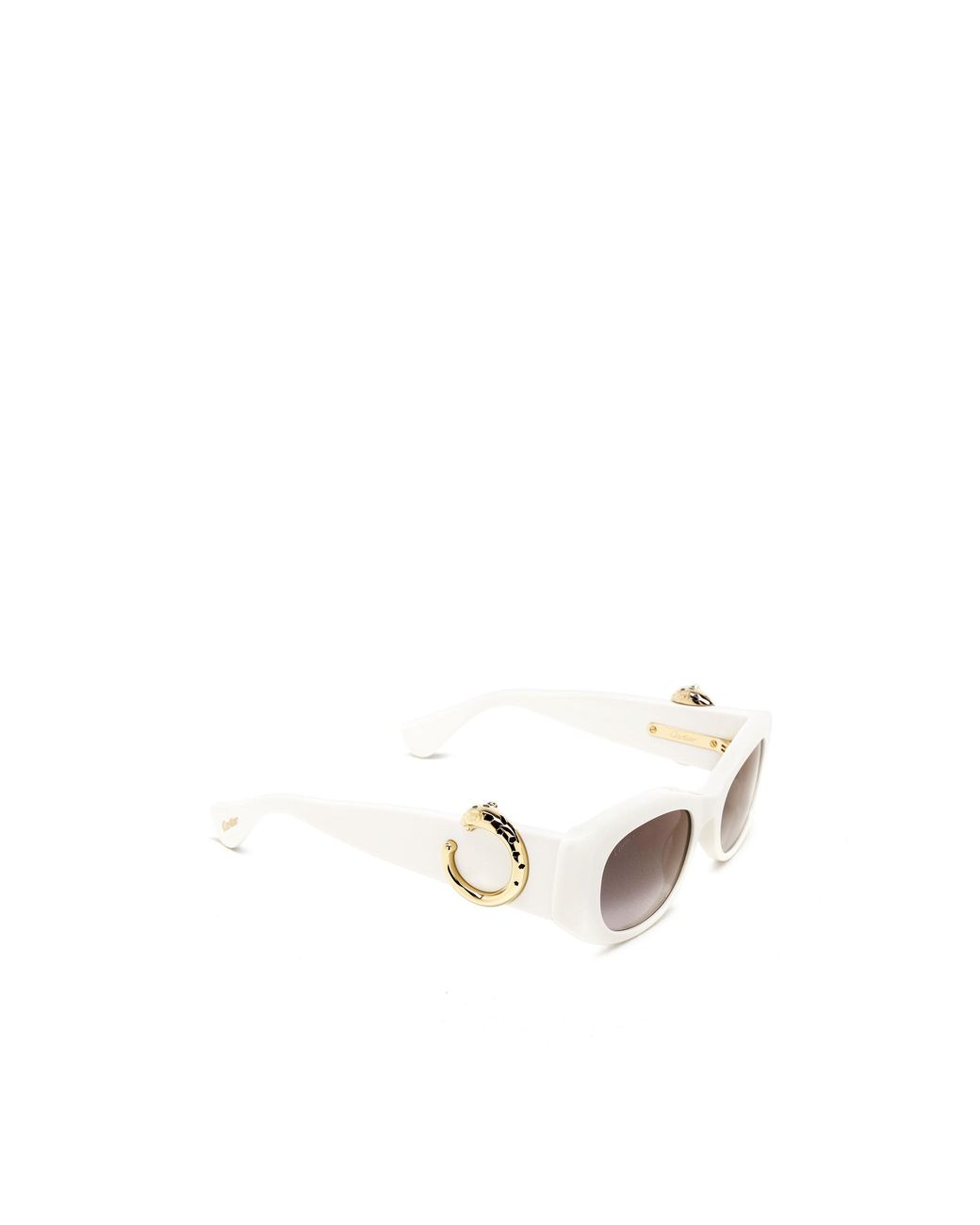 Cartier White Cat-Eye Frame Sunglasses