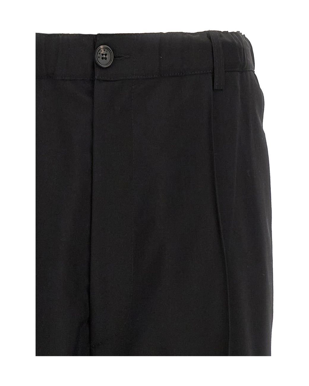 Marni Black Stitched Crease Flared Trousers for men