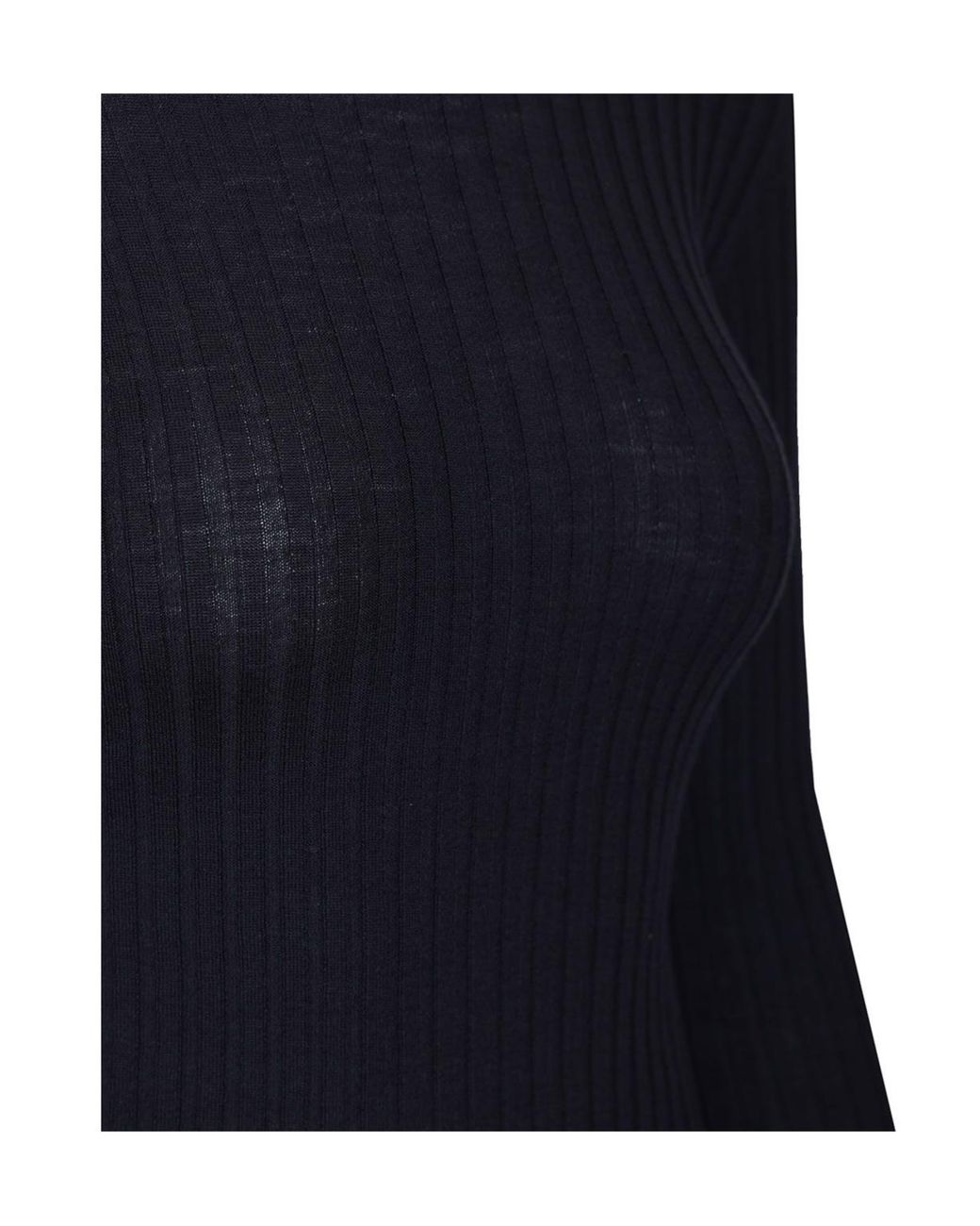 Balenciaga Blue Crewneck Ribbed-Knit Jumper
