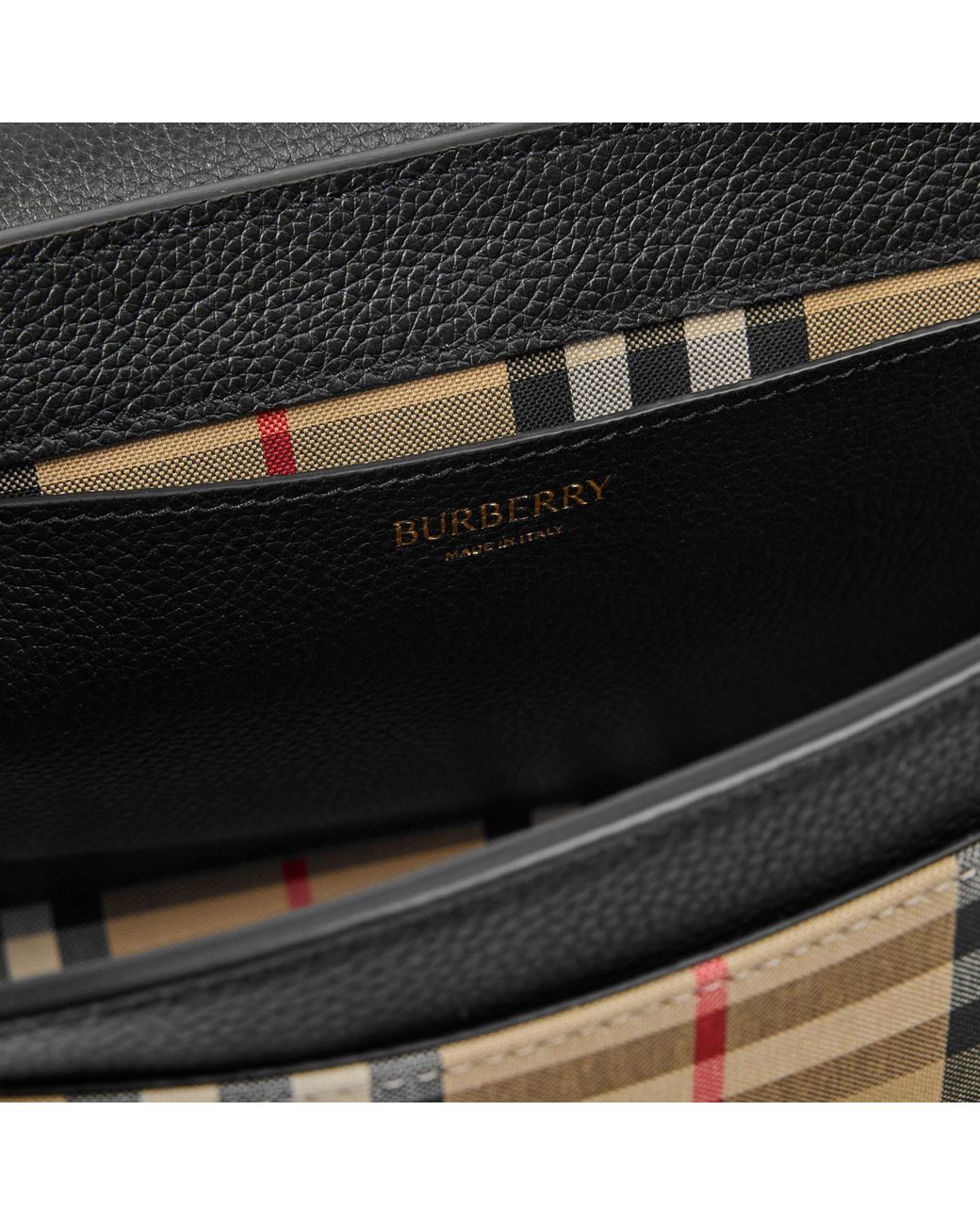 Burberry Black Check Cotton Top Handle Note Bag