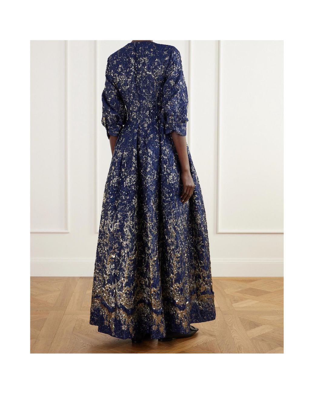 Jonathan Simkhai Blue Claravelle Floral Jacquard Gown