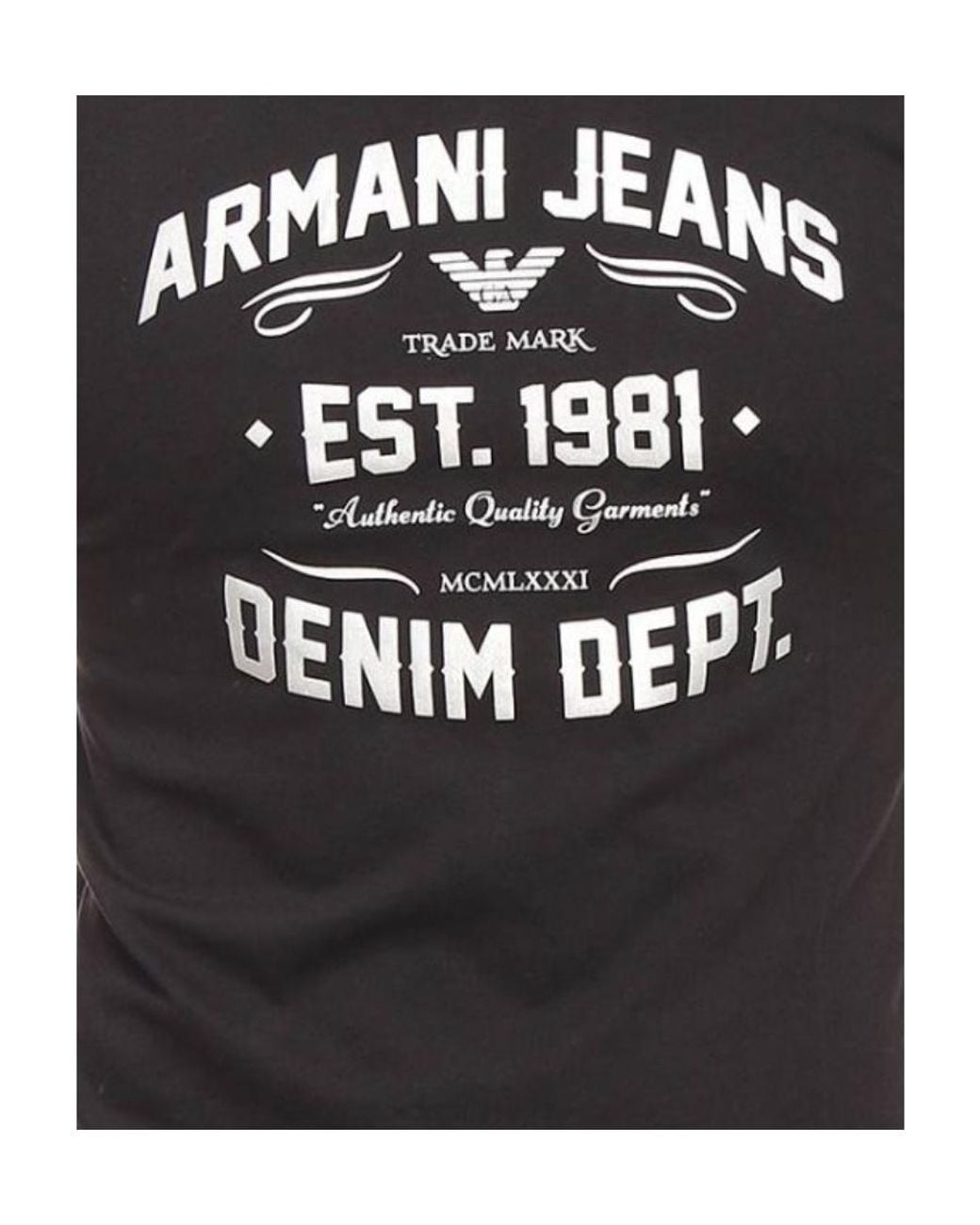 Armani Jeans Black Printed T-Shirt With Round Neck for men