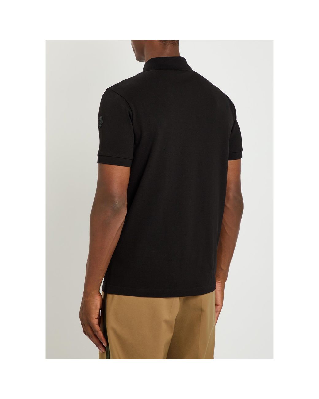 Moncler Black Short-Sleeved Polo Shirt for men