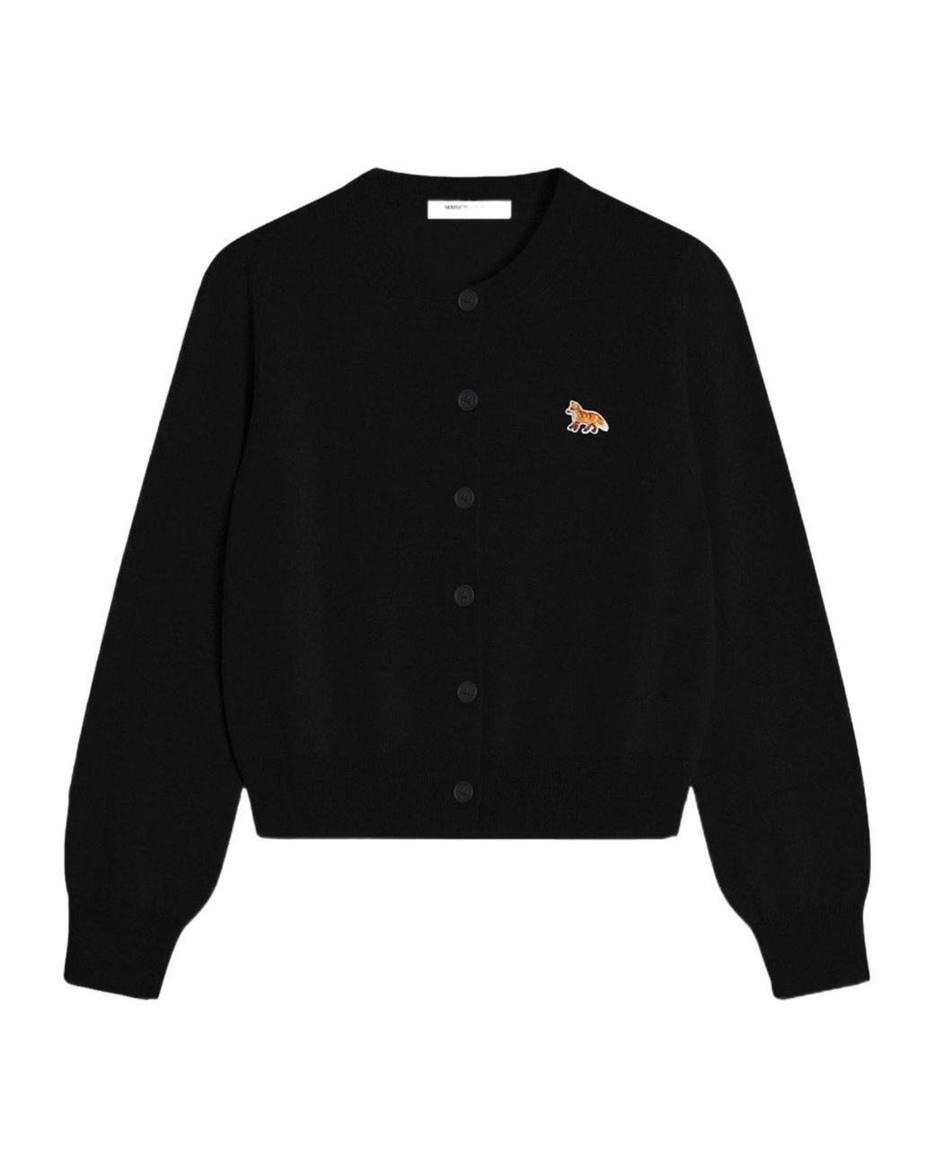 Maison Kitsuné Black Maison Kitsuné Logo Button-Up Cardigan