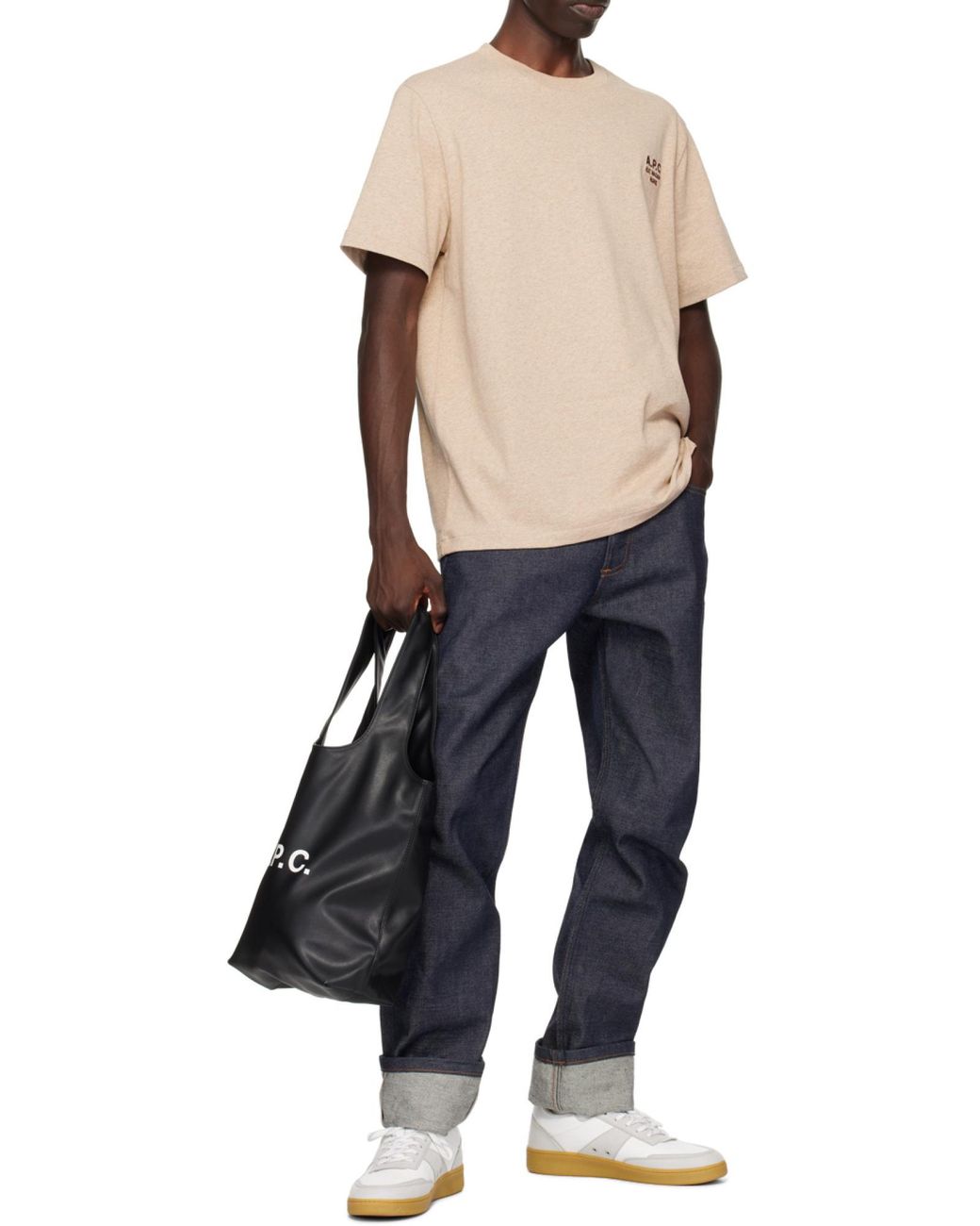 A.P.C. Black Ninon Small Top Handle Bag for men