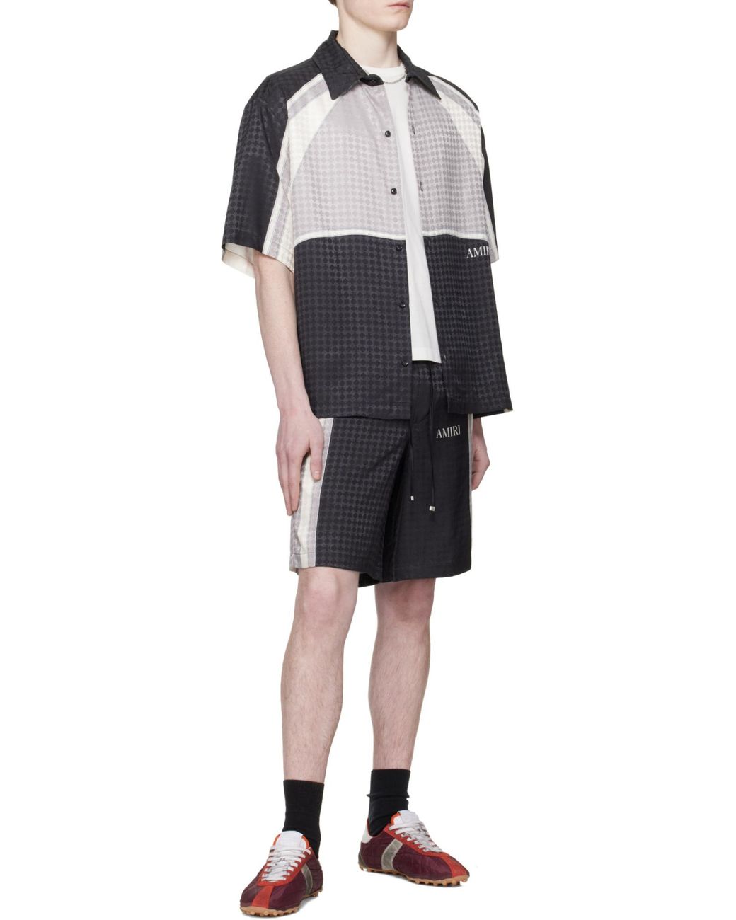 Amiri Black Panel Buttoned Shirt for men