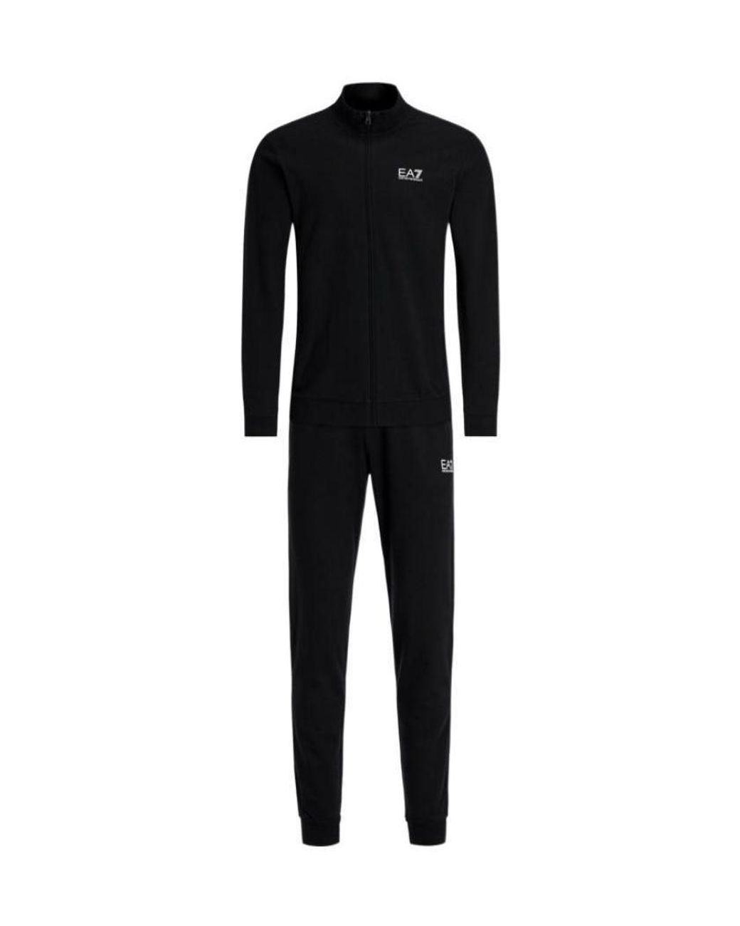 EA7 Black Logo Printed Tracksuit for men