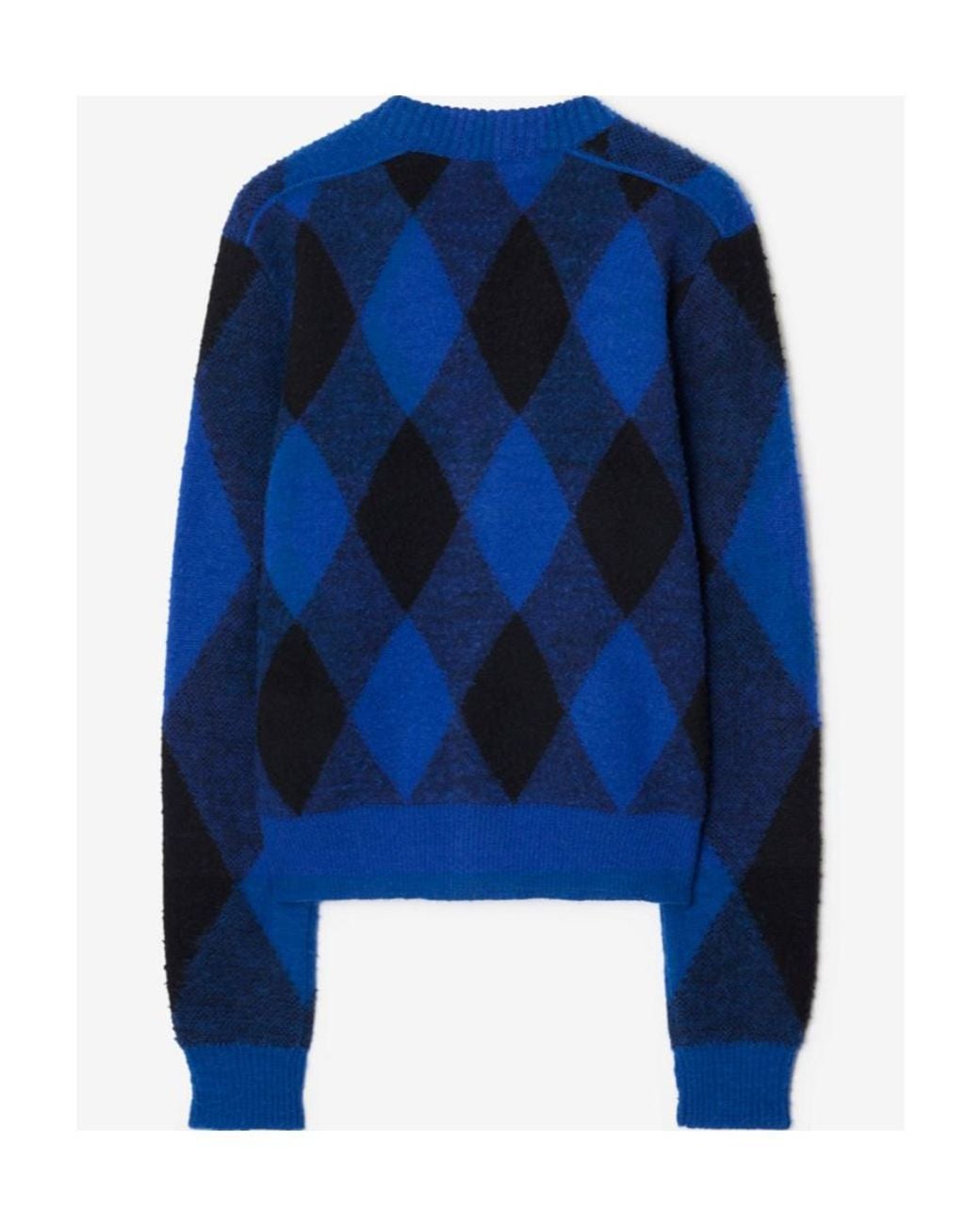 Burberry Blue Argyle Button-Up Knitted Cardigan for men