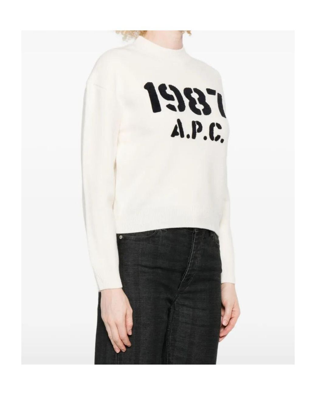 A.P.C. White Long-Sleeved Sweater
