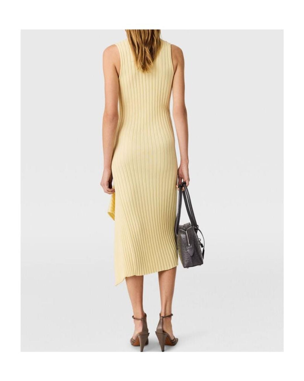 Stella McCartney Metallic Sleeveless Ribbed-Knit Midi Dress