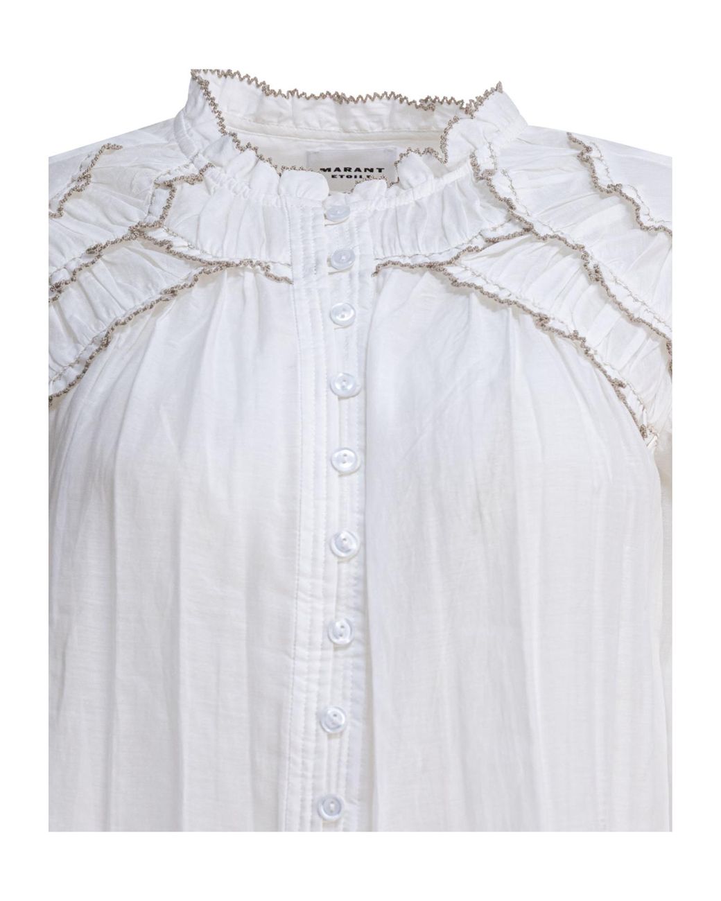 Isabel Marant White Étoile Christa Ruffled Blouse