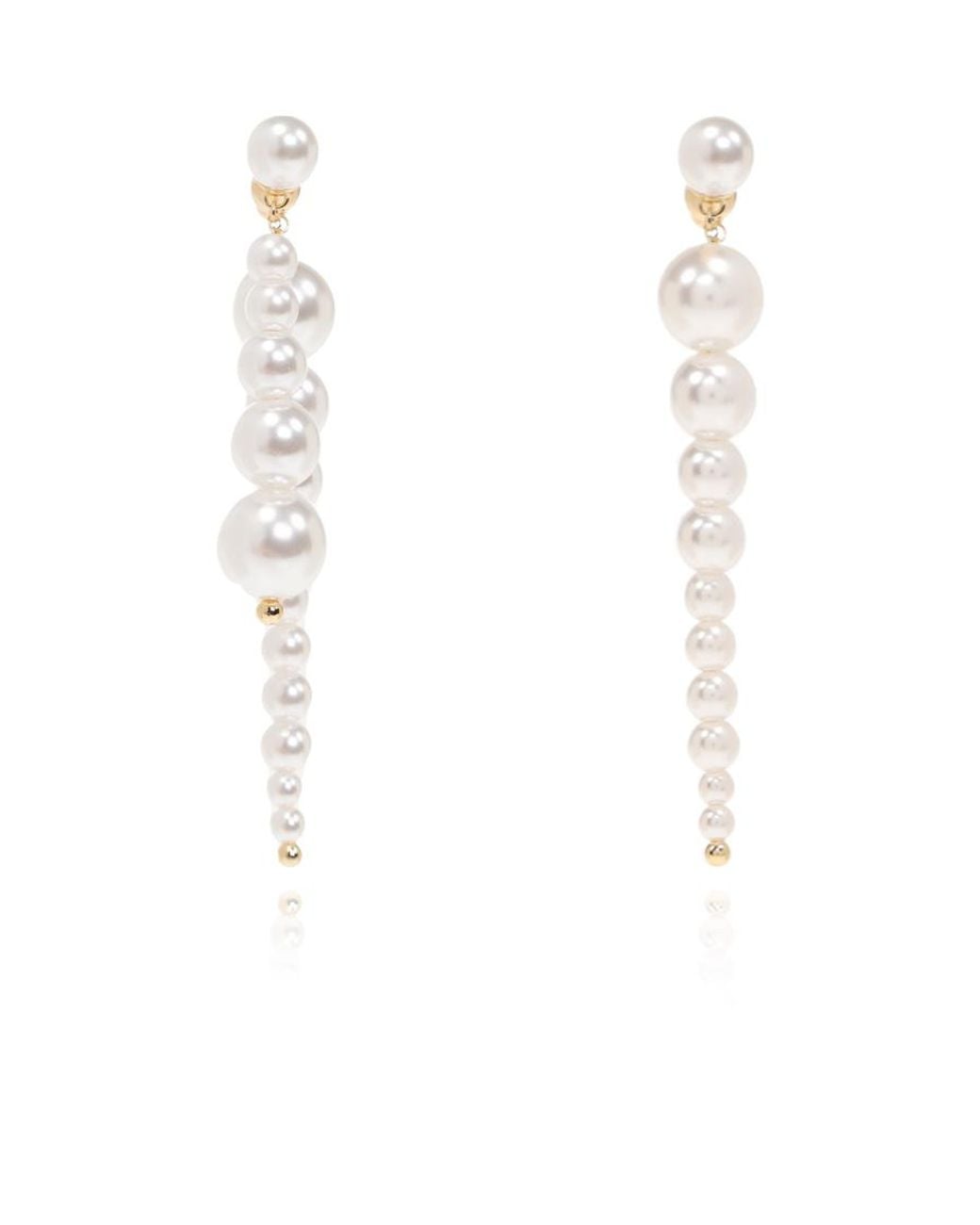 Cult Gaia White Loreli Embellished Earrings