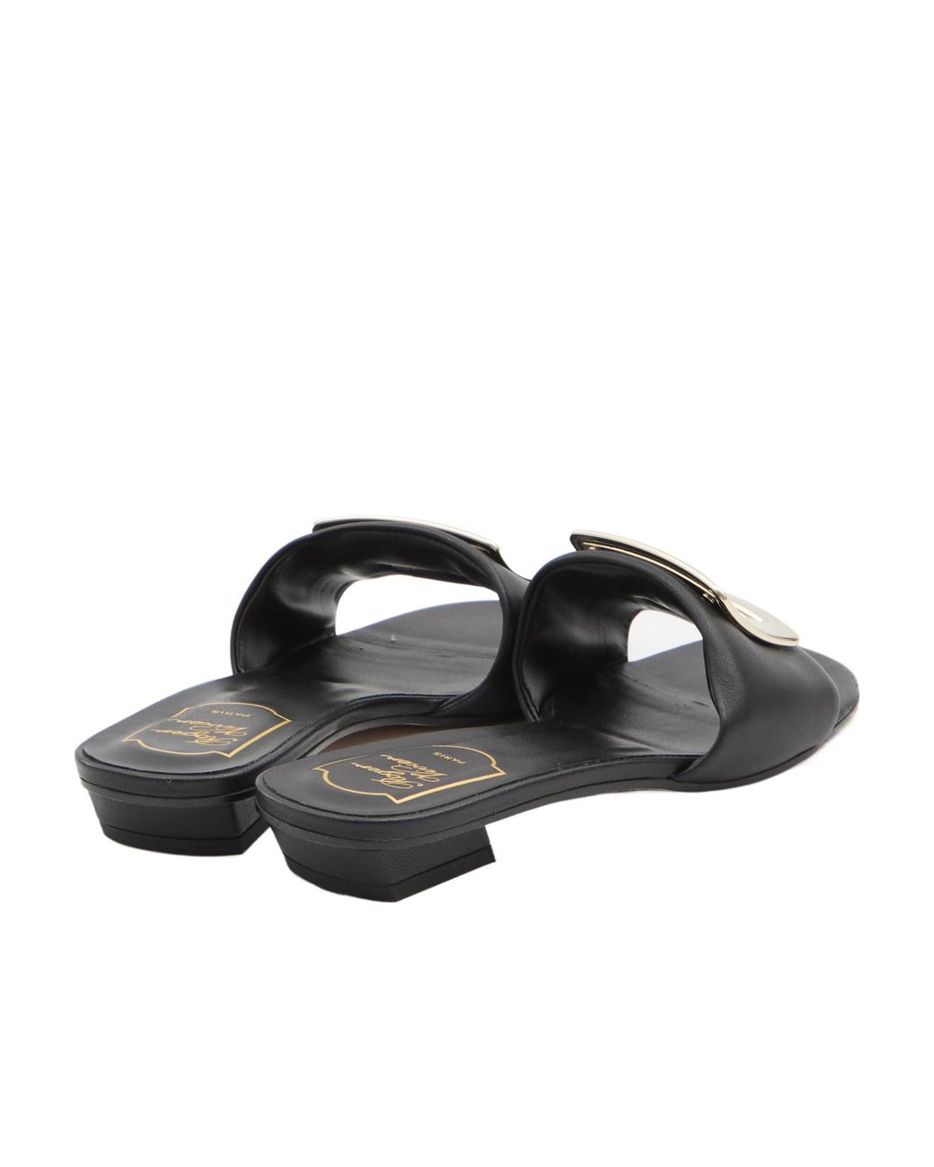 Roger Vivier White Logo-Engraved Open-Toe Mules