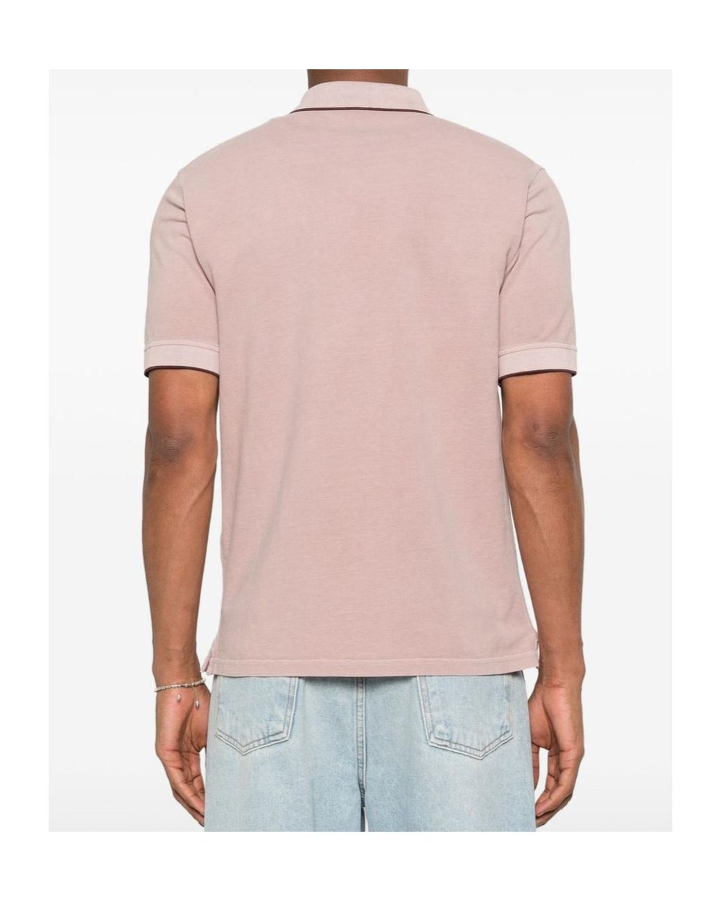 Herno Pink Logo Trim Polo Shirt for men