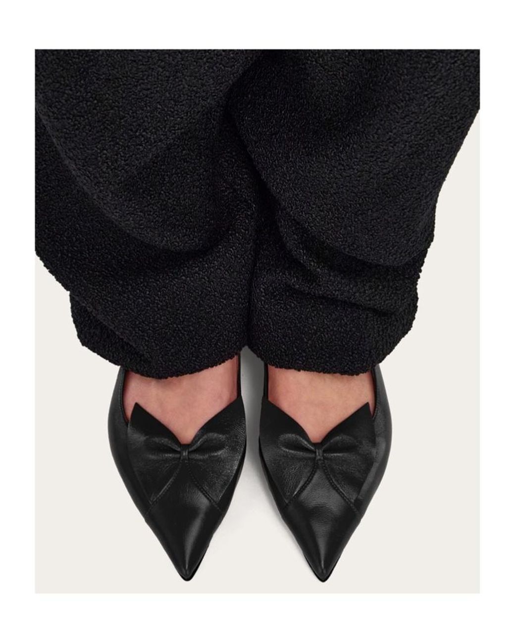 Ferragamo Black Bow Ballet Flat