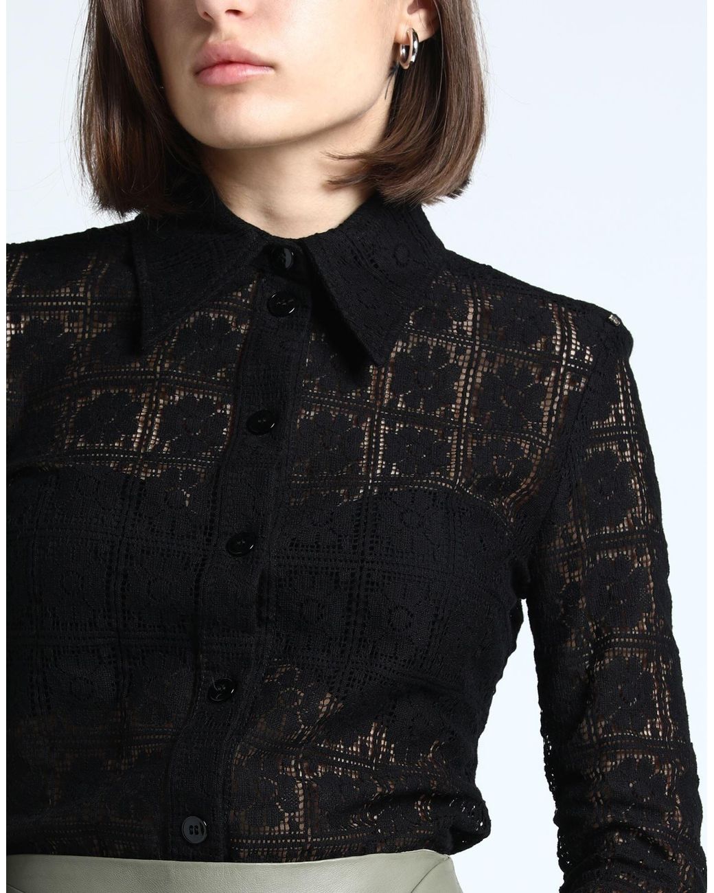 Sportmax Black Solid Color Knitted Shirt