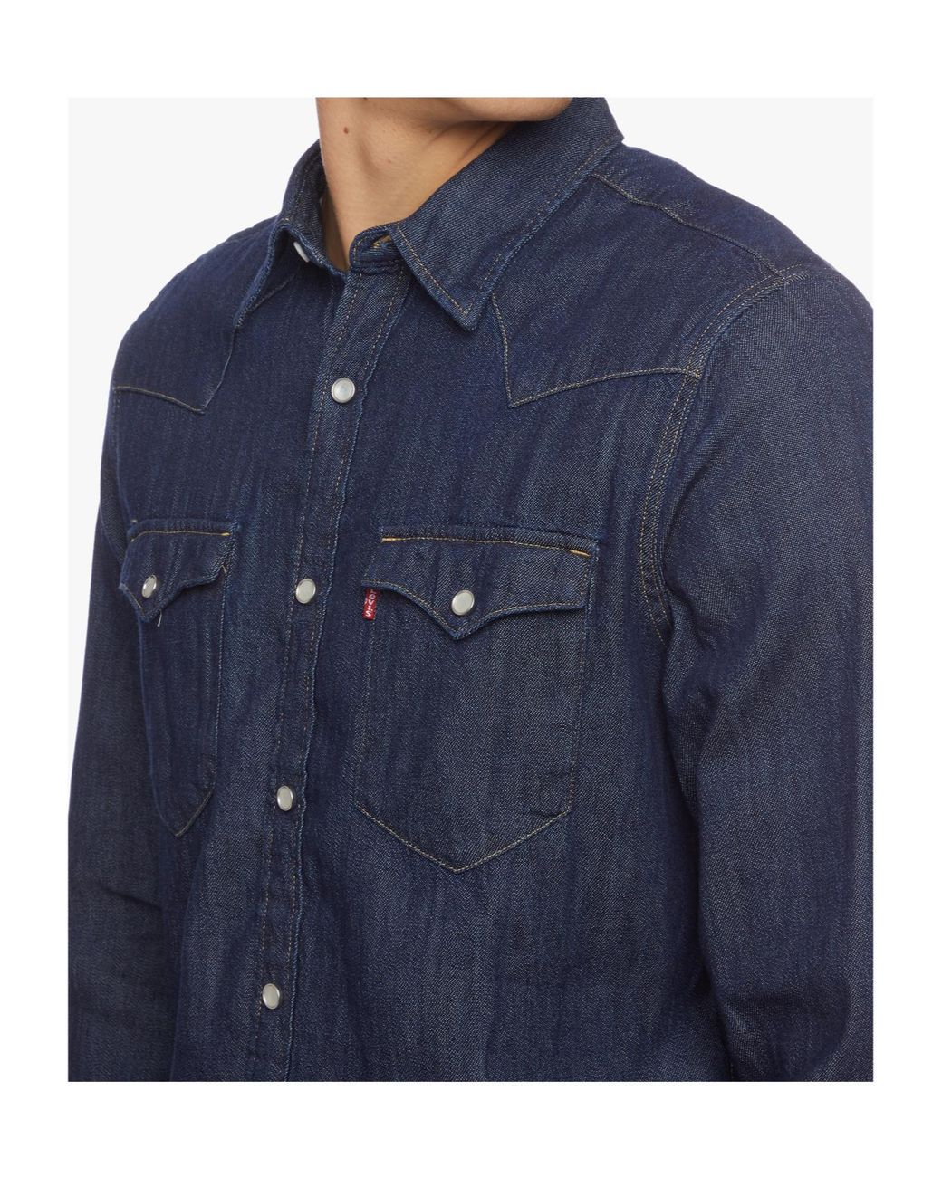 Levi's Blue Barstow Denim Western Shirt for men