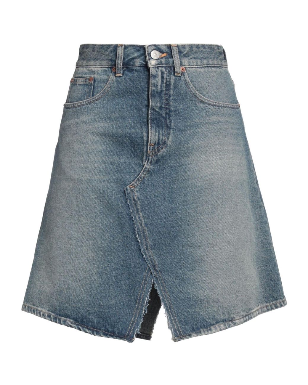 MM6 by Maison Margiela Blue Dark Wash Flared Skirt