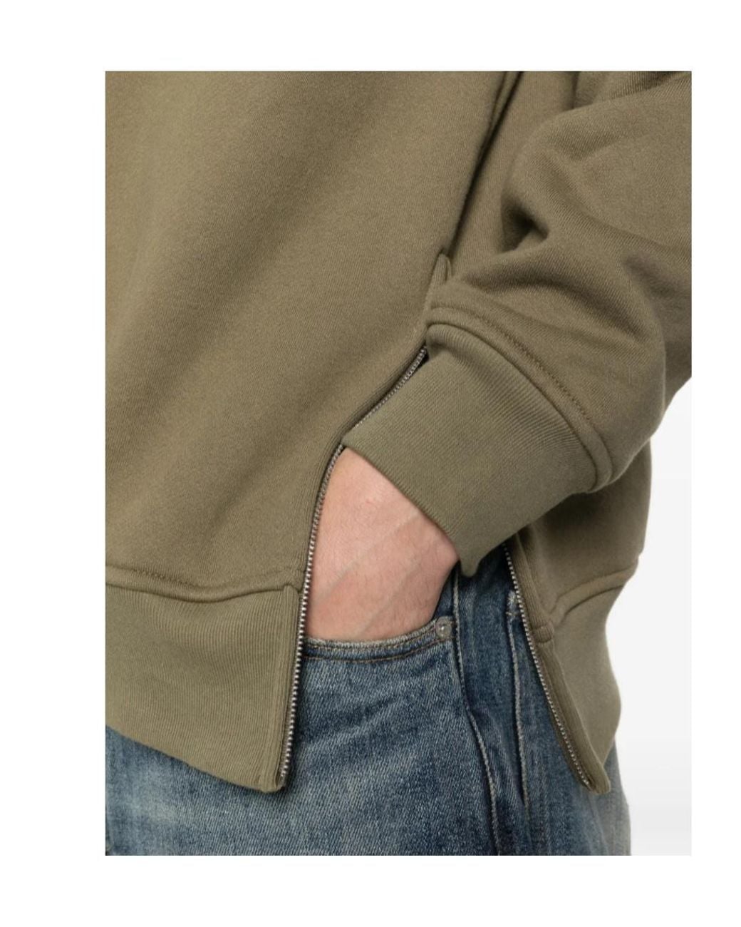 Rhude Green Logo Embroidered Long-Sleeved Sweatshirt for men