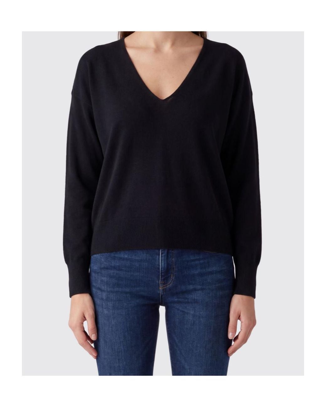 Roberto Collina Black V-Neck Knit Sweater