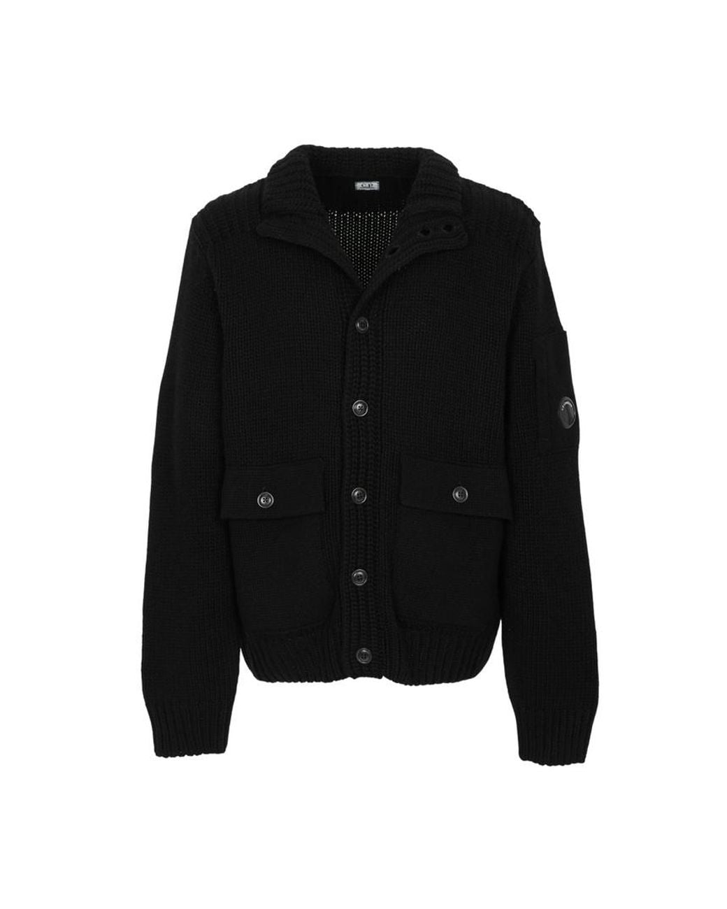 C P Company Black Long-Sleeve Cardigan for men