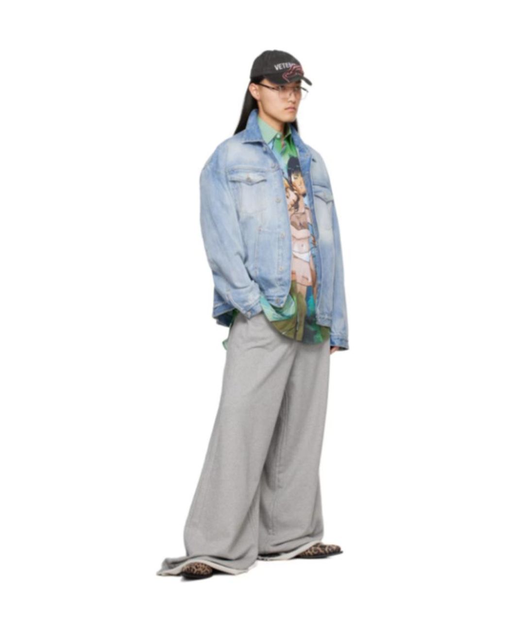 Vetements Blue Logo Embossed Denim Jacket for men