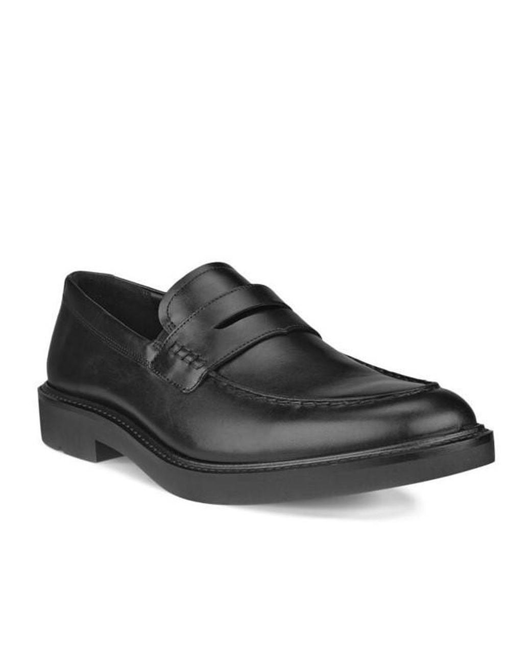Ecco Black Round Toe Loafers for men