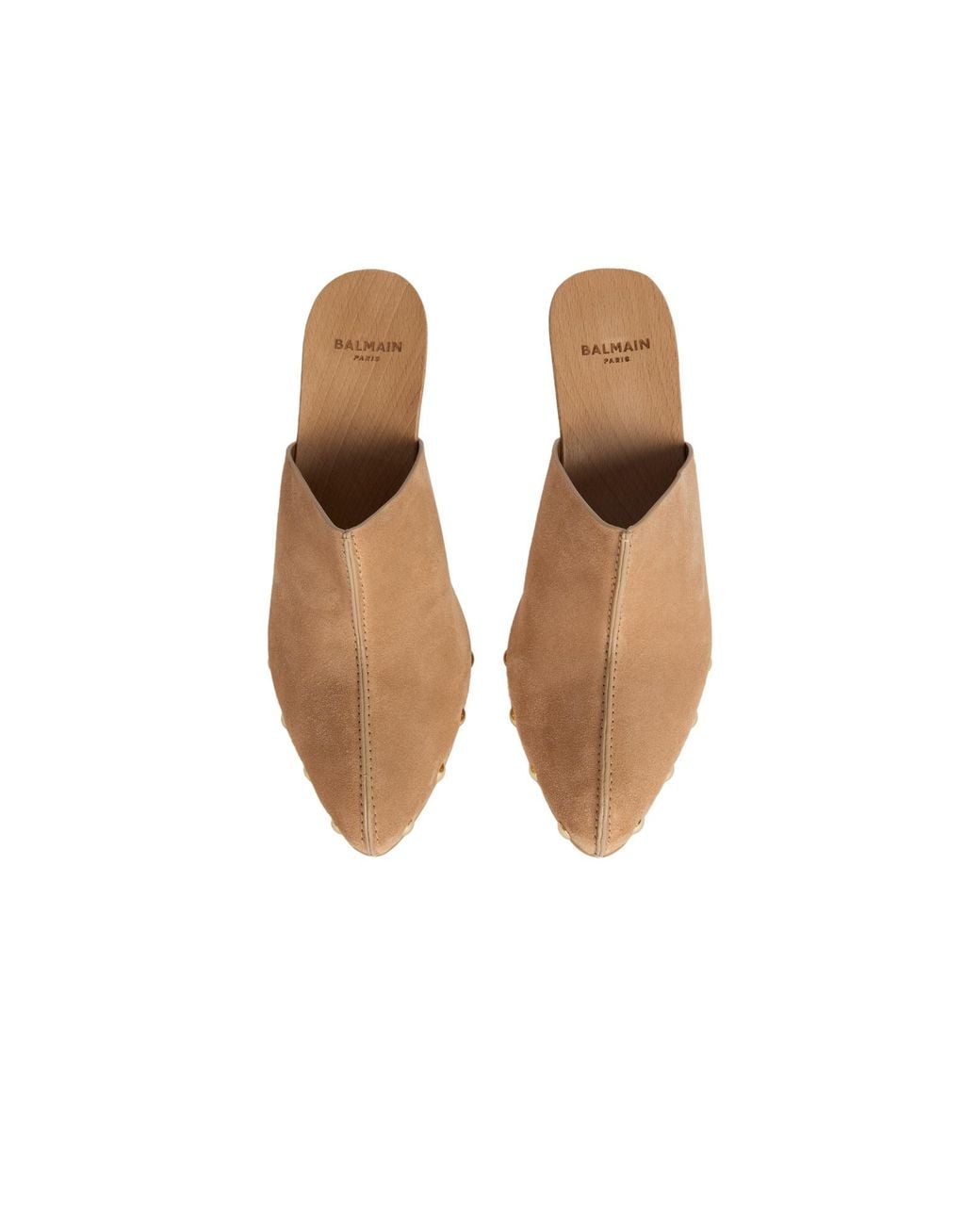 Balmain Brown Wedge Clogs