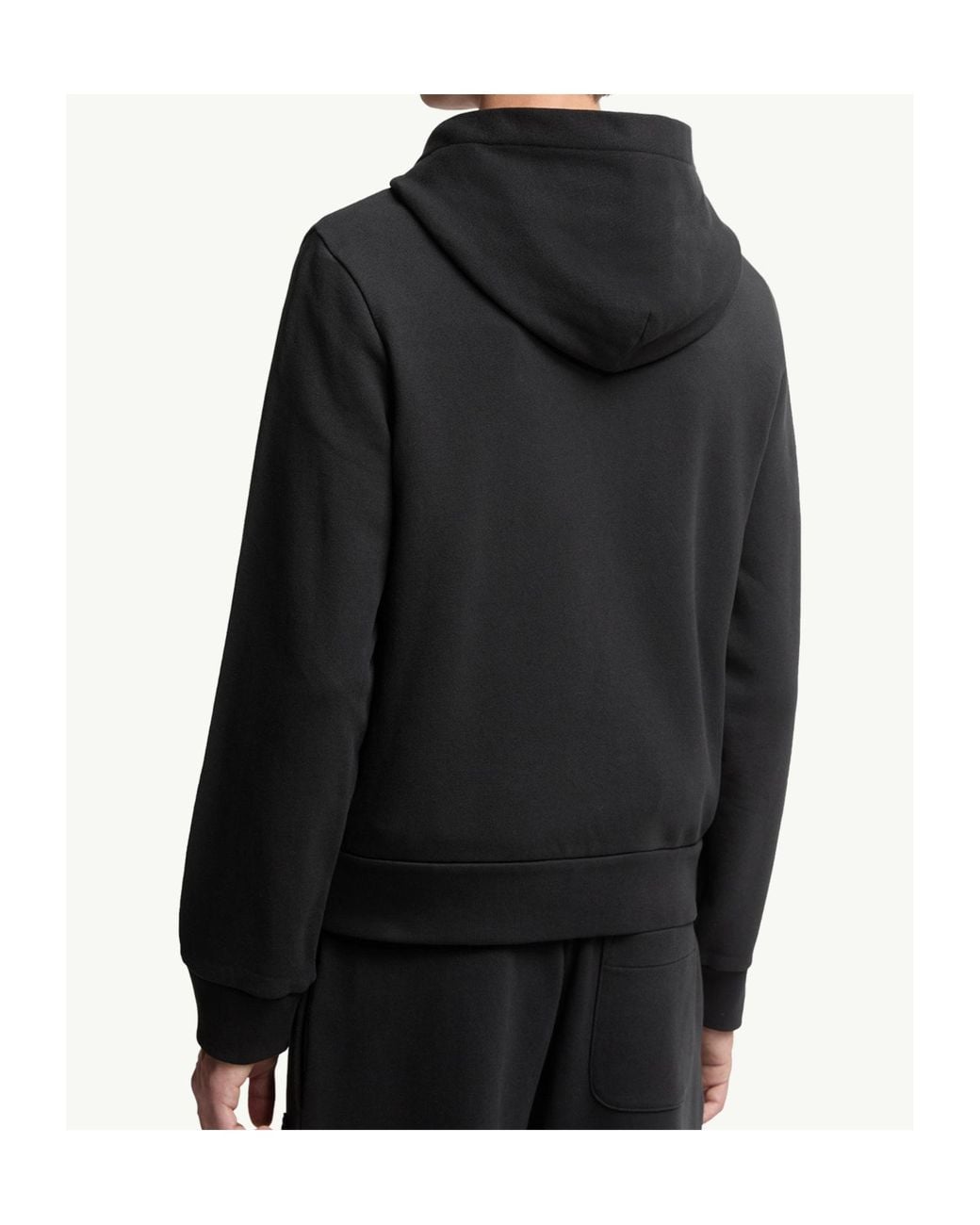 Moncler Black Logo Patch Zipped Hoodie for men